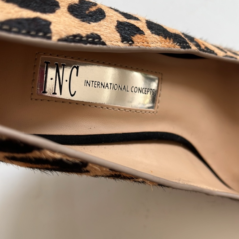INC Animal Leopard Print Calf Hair High Heel Pumps Heels Size 7 - Picture 7 of 8